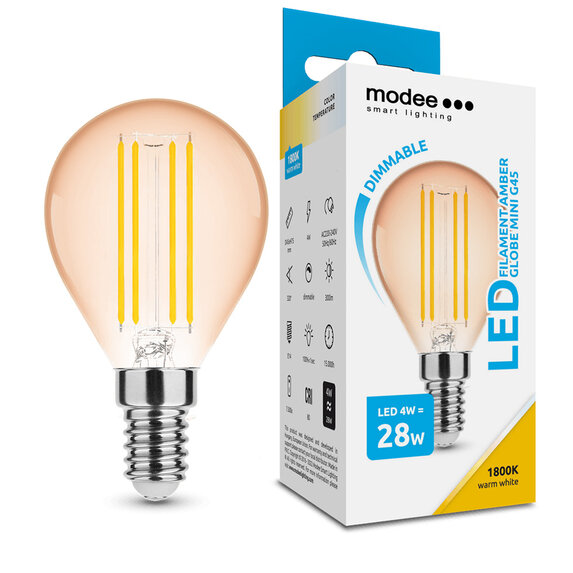 Modee Lighting LED Filament amber žiarovka E14 4W G45 (28W)