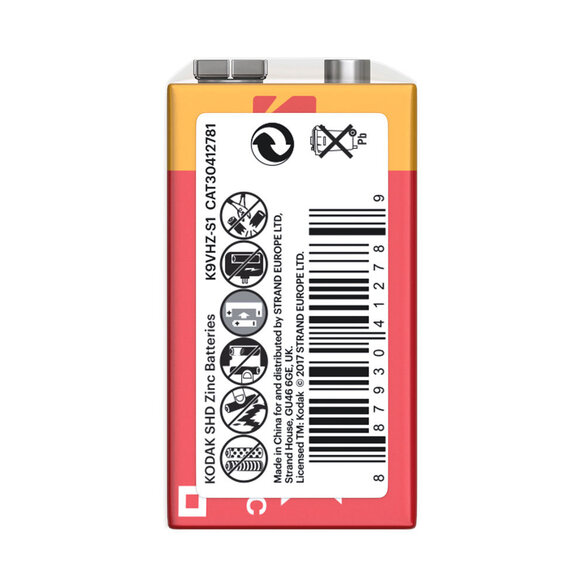Kodak SUPER HEAVY duty zinc-chloride 9V batéria
