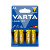 VARTA LONG LIFE alkalické batérie 4ks AA