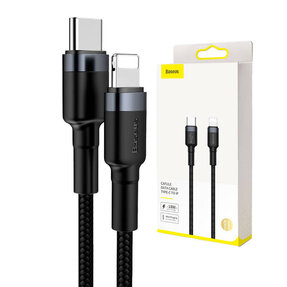 Baseus Cafule USB-C/Lightning 1m čierna/sivá PD 18W (CATLKLF-G1)