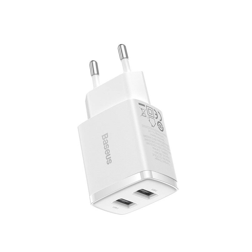 Baseus nabíjačka mobilných zariadení 2xUSB 10,5W biela