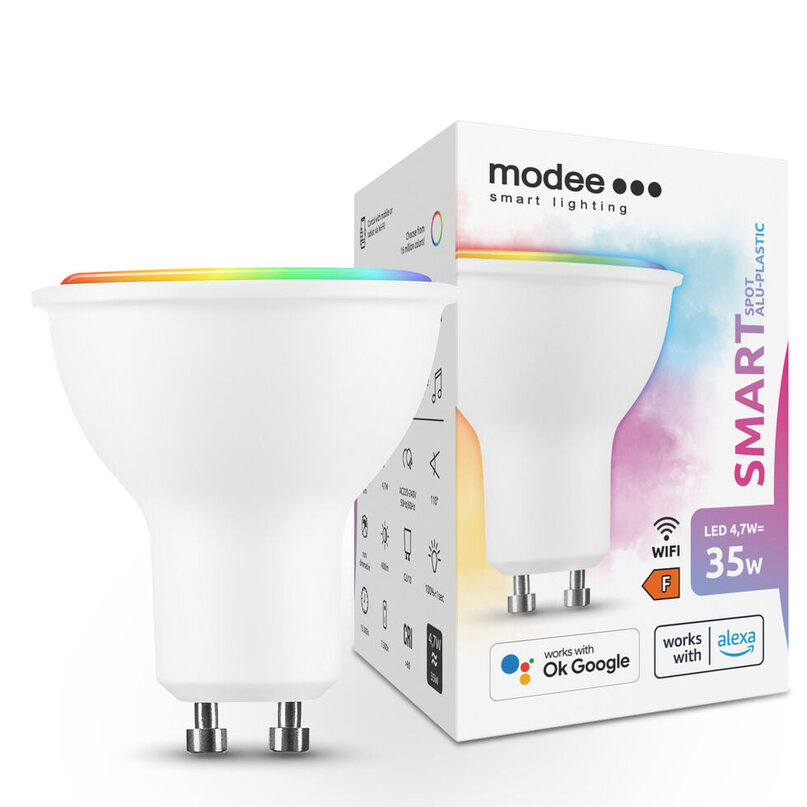 Modee Lighting LED SMART žiarovka GU10 4,7W RGB 400lm