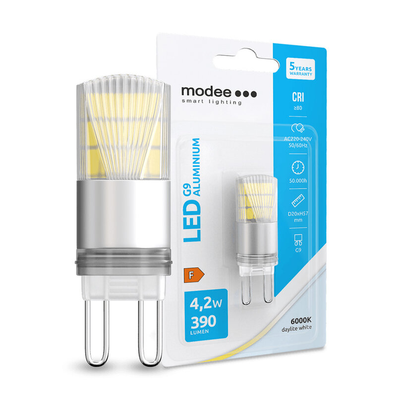 Modee Lighting LED žiarovka G9 hliník 4,2W 6000K 390lm