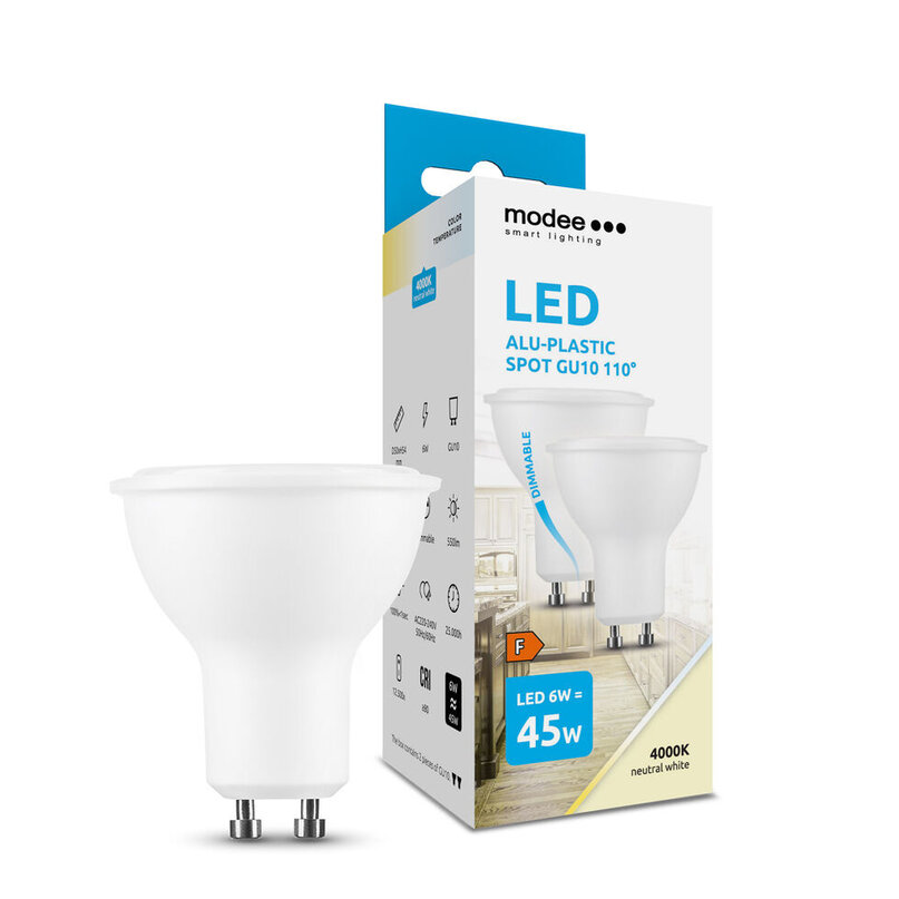 Modee Lighting LED žiarovka GU10 6W 4000K 2ks