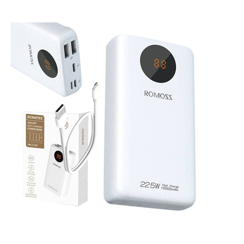 Power banka Romoss SW10PF 10000 mAh, 22,5W biela