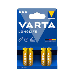 VARTA LONG LIFE alkalické batérie 4ks AAA