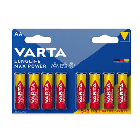 VARTA MAX POWER alkalické batérie 5+3 ks AA